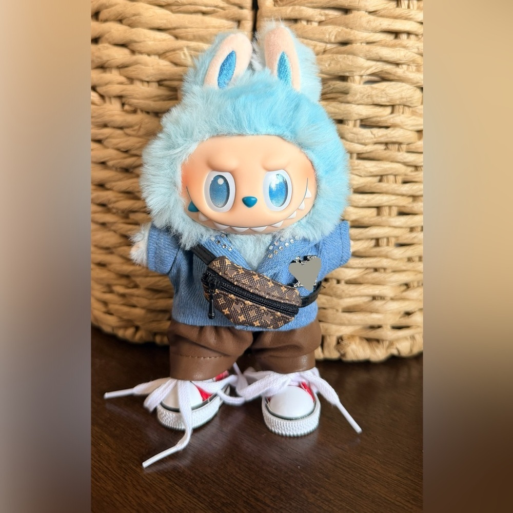 Labubu HOPE Blue Big into Energy Bag Charm with Complete Outfit and NEW Open Box